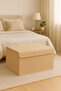 Large Size Box with Support Lid – Quilt Blanket Storage Box Organizer 60X40X30 - Beige