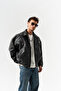 Blendcore Leather Coat with Zipper and Pocket Detail - 2