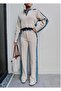 Women's Cream Denim Detailed Double Suit with Fleece-Lined Snaps - 2