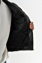 Blendcore Leather Coat with Zipper and Pocket Detail - 7