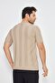 Men's Short Sleeve Crew Neck Plain Embossed Pattern Stylish Comfortable Knitwear Suitable for Summer and Daily Use - 4