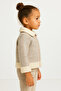 Baby Girl Plush Collar Zippered Lined Winter Jacket - 3