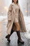 Leather Look Gold Buckle Thick High Platform Heeled Zippered Long Women's Boots - 6