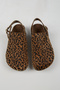 Lapaz Women's Vegan Leather Buckle Leopard Sabo Slippers