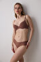 Liny Ribbed Underwire Brown Bra