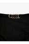 High Waist Textured Bikini Bottom with Metal Accessory Detail - 8
