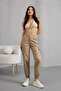 Women's High Waist Elastic Leg Jogger Cargo Pocket Trousers - 6