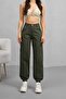 Women's High Waist Elastic Leg Jogger Cargo Pocket Trousers - 2