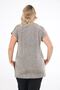 Women's Coffee Gold Short Sleeve Glitter Printed Slit Blouse - 5