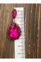 Crystal Stone Wedding/Engagement/Henna Night Fuchsia -Pink Earrings - 3