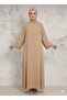 Women's Comfortable Fit Dress with Pearl Embroidery on the Collar and Sleeves - 6