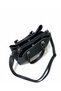 Women's Black Faux Leather Zippered 3-Compartment Adjustable Strap Hand and Shoulder Bag - 6