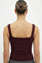 Women's Dark Claret Red 95% Cotton Square Neck Strap Body - 3