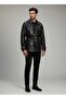 Leather Parka Jacket with Belt - 3