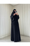 Medina Silk Souffle Dress Veil Set, Hajj Umrah Women's Ferace, Hijab Dress Set, Shawl Sherif - 2