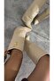 Beige Leg Warmer-Detail Heeled Boots - 2
