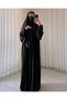 Medina Silk Souffle Dress Veil Set, Hajj Umrah, Women's Ferace Set, Hijab Dress Set (3 Pieces) - 2