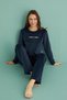 13166-11 Women's Ladies Night Velvet Long Sleeve Pajamas Set - 5