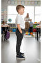 Unisex Ribbed Lace-Up Light Gray School Trousers - 2