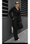 NEW SEASON Women's Sporty Chic Zip-Up Three-Thread Cotton Fabric Top-and-Bottom Tracksuit Set 0057 - 3