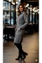 Women's Long 85 cm Hair Weave Pattern Wide Shirt Collar Wide Relaxed Fit Knitwear Cardigan - 2