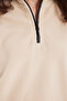 Women's standard fit anti-pilling cold-proof light beige bateau neck fleece sweatshirt - 7