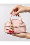​ Candy Pink Jolie Women's Hand and Shoulder Bag - Mini Bag with Cherry Charm Accessory