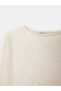 10836 Wool Blend Glitter Boat Neck Sweater-Cream - 8