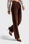Women's Brown Doris 26W5-42 Straight Fit High Waist Inner Length 80cm Thick Corduroy Velvet Fabric