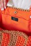 Milano Hand Knitted Paper String Shoulder & Hand Bag |   Kraft&Orange Striped |   Lined |   Daily and Beach Bag - 6