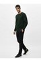 Cotton Long Sleeve Raised Crew Neck Men's Basic Sweatshirt - 2