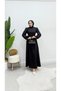Balloon Sleeve Hijab Dress with Waist Tie - 6