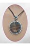 Tiger Eye Natural Stone Amulet with Round Zircon Embellished Pendant - 2