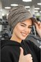 Beige Black Plaid Hijab Hat - 3