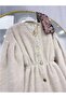 Women's Buttoned Waist Elasticated Gathered Cashmere - 8