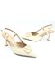 Feles V Buckle Detailed Open Back Stiletto Women's Heeled Shoes Ten - 2