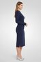 Women Plain Midi Dress, Navy - 4