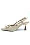 Feles V Buckle Detailed Open Back Stiletto Women's Heeled Shoes Ten - 5