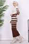 6041 Turtleneck Knitwear Dress Brown - 3