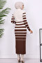 6041 Turtleneck Knitwear Dress Brown - 4