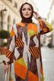 Milaz Buttoned Woven Viscose Dress 1501 - Orange - 2