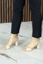 Charlotte Ten Vegan Cross-Strapped Mesh Thick Heeled Elegant Evening Dress Shoes - 5