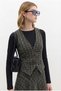 Plaid Brown Winter 2-Piece Set (Vest + Skirt) - 2