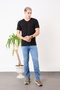Men's 100% Cotton Slim Fit Slim Fit V-Neck Basic T-Shirt