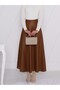 Mevlana Leather Skirt - Tan