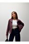 Women's Suede Arden Bomber Jacket in Plum