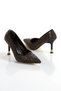 Women's Black Satin Closed Back 8 cm Thin Galvanized Heeled Comfortable Stiletto - 4
