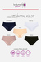 Women's Large Size Gray Red Navy Blue Ecru Mink Bato Panties 5 Pack - 2