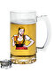 Beer Drinking Woman Printed Beer Glass - Beer Glass