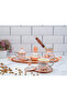 2-Person Embroidered Copper Cup Set, Set (Tray Turkish Delight Bowl, 2 Cups, 2-Person Coffee Pot) - 3